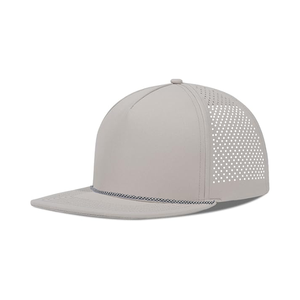 Brim Solid Blank <b>Waterproof</b> High Quality 5 Panel Laser CUt Perforated <b>Golf</b> <b>Hat</b> Custom Flat Structured Rope Sport Cap For Running - Product Image 2