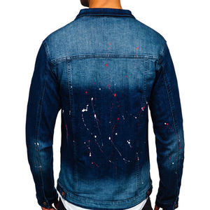 Reparaciones de orillo de moda Manta de gran tamaño Forrado Algodón Tarea Trabajo Vintage Jean Abrigos Chaquetas de hombre, Chaquetas de hombre, Chaqueta para hombre - Product Image 4