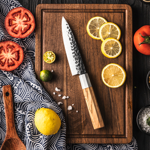 Vente en gros personnalisé OEM ODM Coutellerie Fabrication artisanale Couteaux de chef de cuisine en acier inoxydable à haute teneur en carbone avec manche en bois d'olivier - Product Image 3