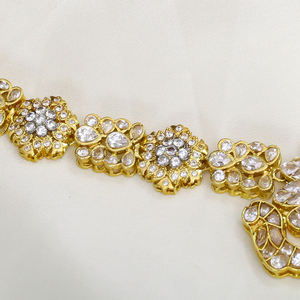 High Quality <b>Gold</b> <b>and</b> Silver Plated <b>Necklace</b> <b>Set</b> in Cz <b>and</b> Green Stones With <b>Earrings</b> - Product Image 5