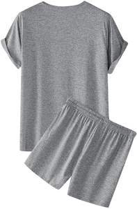 เซ็ตเสื้อยืดและกางเกงขาสั้นสำหรับผู้ชายชุดออกกำลังกายลำลองผ้าฝ้าย100% แฟชั่นใหม่สำหรับฤดูร้อน - Product Image 6