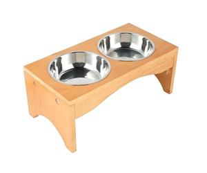 Cat <b>Dog</b> Water Drinking <b>Bowl</b> Luxury Royal Top Quality Wood Stand Pet Feeding Food Metal <b>Bowl</b> - Product Image 1
