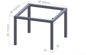 Elegante mesa de granja con cuerpo de Metal enmarcado Venta caliente Pantalla de madera Mesa de forma cuadrada superior Nuevo estilo Centro de mesa Sofá Mesa auxiliar - Product Image 6
