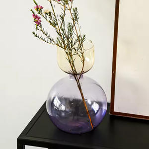 Metier haut Vase en verre Borosilicate soufflé à la main moderne créatif coloré Vase à fleurs pour mariage maison chambre salle à manger - Product Image 5