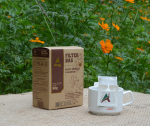 Café filtre en papier 100% authentique 120g Boîte de sachets filtrants Mélange Arabica et Robusta Premium Naturel Finition douce et aromatique OEM/ODM - Product Image 2