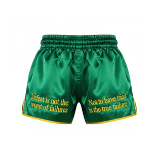 Pantalones Cortos de Muay Thai con Estampado Personalizado, Satén Elástico, Unisex, para Adultos, Pantalones de Entrenamiento de Boxeo con Logotipo en la Espalda para MMA, Kickboxing, Gimnasio - Product Image 1