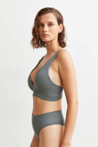 Soutien-gorge de sport de yoga à séchage rapide respirant et confortable pour femmes ensembles de deux pièces personnalisés en vert grande taille sans couture - Product Image 5