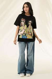 T-shirts pour femmes fabriqués avec le meilleur coton 100% avec un design imprimé à l'écran, style col rond, t-shirts pour femmes. - Product Image 4