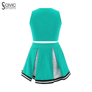 Uniformes de pom-pom girl en gros pour enfants ensembles courts de taille avec spandex et coton pour l'uniforme de pratique - Product Image 4
