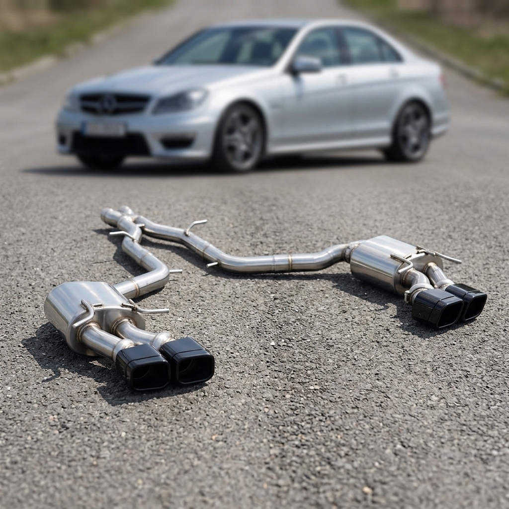 VantaFlow Stainless Steel Performance Catback Exhaust System Mirror Polished Valvetronic for Mercedes-Benz AMG C63 W204 6.2L V8