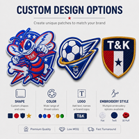 Écusson brodé personnalisé avec logo de mascotte et bouclier sportif, thermocollant pour vestes, chapeaux, sacs, uniformes et vêtements d'équipes et de clubs