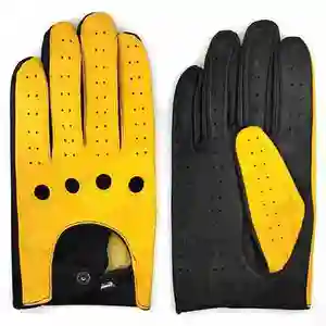 Premium Quality Girls Fashion Glove in Black & Yellow Combination Perfect for Cycling Driving and Racing
