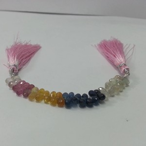 4mm Naturel Précieux Multi Saphir Gouttes À Facettes Briolette Perles De Pierres Précieuses Chaîne Pour La Fabrication De Bijoux En Ligne Usine 2025 - Product Image 2