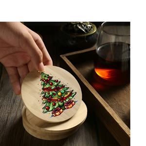 ที่รองแก้วทำจากไม้หรูหราทันสมัยแผ่นรองแก้วรูปหัวใจขายส่ง - Product Image 4