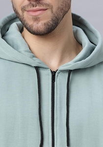 High Quality Polyester/Cotton Blended Fleece Zip Hoodie for Men Full Zipper Quick Dry Breathable Street Wear Fashionable Winter - Product Image 5