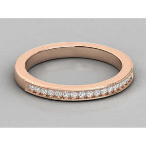 Anillo de Diamante Cultivado en Laboratorio con Corte Redondo de 9K, Anillo Brillante para Mujer - Product Image 1