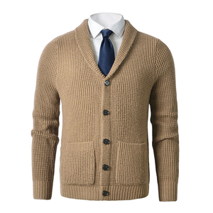 Suéter de Punto Abierto Transpirable Estampado de Suprex Enterprises, Mezcla de Lana, a Rayas, para Hombre, Cuello Redondo, Manga Larga - Product Image 5