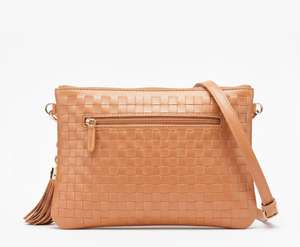Sac bandoulière en cuir PU pour femme, texture tressée, avec pompon et poches zippées, pour un usage quotidien et des événements spéciaux - Product Image 1