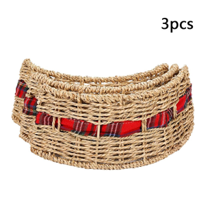 Venta al por mayor tejido a mano natural granja algas marinas redondo árbol de Navidad collar árbol falda accesorio de Vietnam precio barato - Product Image 2