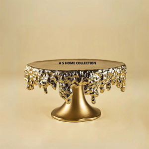 Diseño decorativo de flores doradas Soportes de pastel de metal para fiesta Postre Mesa Exhibición Soportes de pastel para bodas - Product Image 5