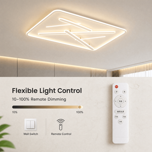 Modern Dimmable Led <b>Ceiling</b> <b>Light</b> With <b>Remote</b> Tri Color Acrylic Iron Surface Mount For Living Room And Bedroom - Product Image 4