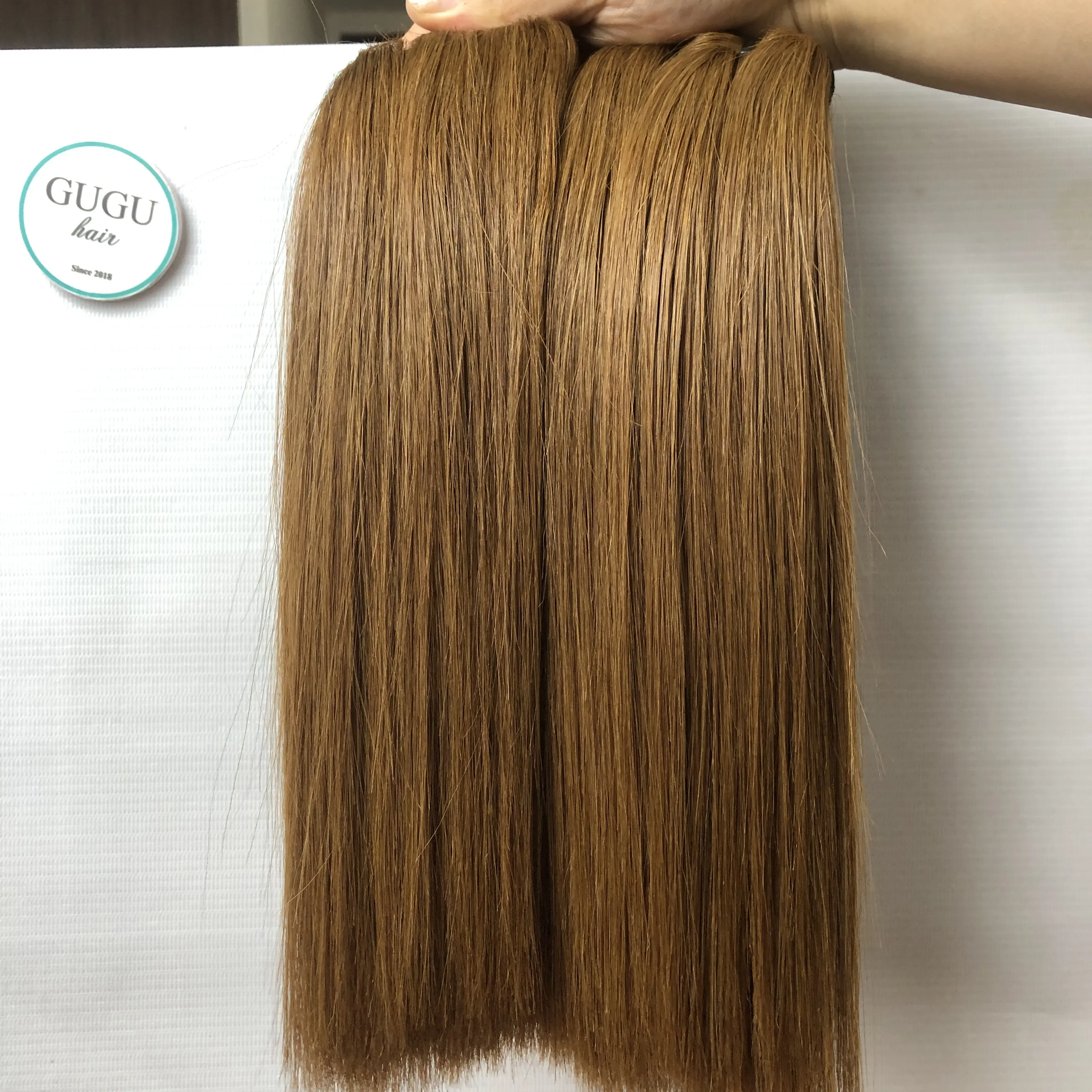 100% Vietnamese Human Hair Bundles Super Double drawn Bone straight Light brown color natural hair products for black women