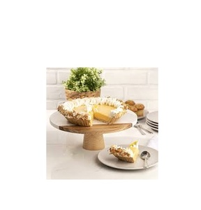 Support à gâteau en marbre pour la vente de base en bois d'outils de cuisson de table polis et brillants à la main - Product Image 4