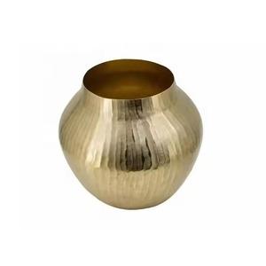 แจกันดอกไม้อลูมิเนียมดีไซน์สวยคลาสสิกกระถางต้นไม้หรูหราชุบทอง - Product Image 6