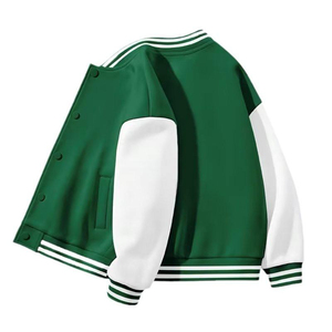Chaqueta universitaria unisex con logotipo personalizado para niños, chaquetas de bombardero de béisbol, chaqueta informal ajustada con botones para Colegio, chaqueta de béisbol para hombres - Product Image 4
