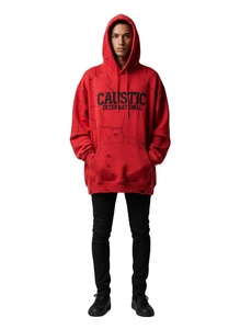 Sudadera con capucha y cremallera desgastada, personalizada, 100% algodón, felpa francesa de 400GSM, lavado ácido vintage, estilo urbano para hombre, peso pesado, fabricante OEM - Product Image 1