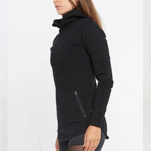 Sweat-shirt personnalisé à blocs de couleurs pour femmes Pull Streetwear Pull à demi-fermeture éclair en coton épais Sweatshirts à capuche pour femmes - Product Image 2