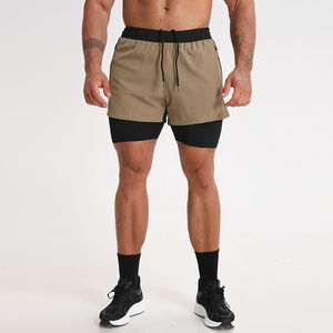 Haute Qualité Hommes Double Couche Gym Fitness Basketball Mesh Shorts Séchage Rapide Vêtements D'été-Vente En Gros - Product Image 2