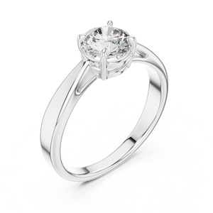 Bague de fiançailles avec diamant rond de 1 carat cultivé en laboratoire en or rose blanc jaune 14 carats-Style tendance - Product Image 4