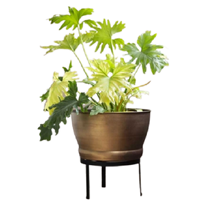 Pot de jardinière décoratif pour jardin extérieur Pot de jardinière à piédestal en métal pur cuivre de haute qualité Pot de 26 pouces de diamètre - Product Image 3