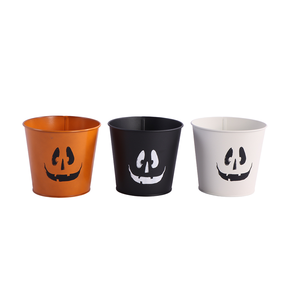 Juego de 3 Portavelas Metálicos de Halloween con Diseño de Rostro en Color Dorado para Decoración del Hogar en Halloween - Product Image 6