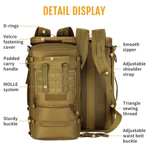 Grand sac de sport Sac à dos étanche Oxford Voyage Gym Sports Nuit Randonnée Camping Extérieur avec compartiment à chaussures Sac à dos - Product Image 3