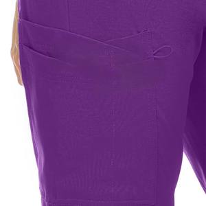 กางเกงสครับสำหรับผู้หญิงกางเกงสีทึบกางเกงทรงหลวมสำหรับพยาบาลแบบตรงปรับแต่งได้โลโก้ขนาดได้ตามต้องการ - Product Image 6