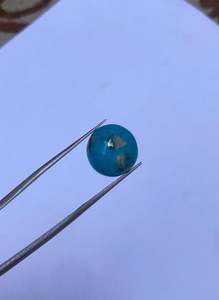 พลอยเทอร์ควอยซ์แท้ธรรมชาติ สีน้ำเงินเข้ม คุณภาพสูง ขนาด 13 มม. น้ำหนัก 6.15 กะรัต จากผู้ส่งออกในอินเดีย สำหรับทำเครื่องประดับ - Product Image 4