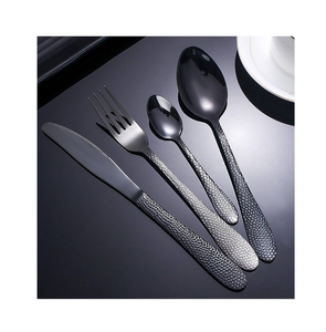 Cuillère à Dessert en acier miroir classique poignée martelée Designer artisanat Top qualité miroir mat poli Top vente - Product Image 2