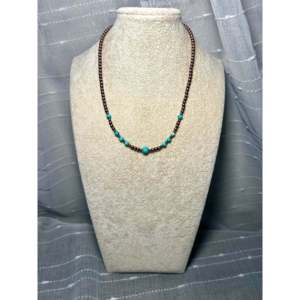 Navajo Handmade Strung Red Skin Turquoise Copper Classic Religious <b>Cross</b> Design Alloy <b>Chains</b> for Weddings Parties Made USA - Product Image 2