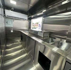 Camión de Comida Rápida Móvil Mini de 4 Ruedas para Calle Comercial, Blanco, Pequeño, de Acero Inoxidable, para Hot Dogs y Helados, con Cocina Completa - Product Image 3