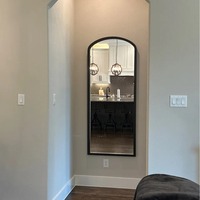 Grand miroir mural carré doré Art Déco, fait main, éco-responsable, cadre sculpté vintage, pleine longueur, design inclinable, chambre à coucher, salon