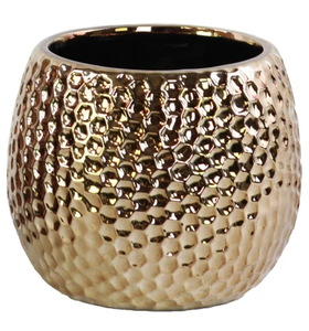 Decoración moderna para el hogar, maceta de latón dorado con diseño de panal para sala de estar, dormitorio, decoración de oficina - Product Image 1