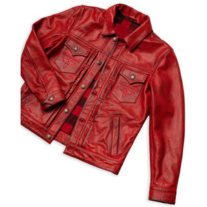 Chaqueta de cuero occidental clásica para hombre con forro suave y aspecto rústico Chaqueta de cuero estilo vaquero para hombre - Product Image 1