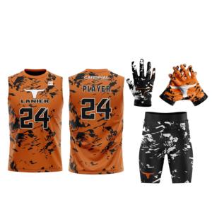 Ensemble de compression de football américain 7v7 pour jeunes 10 uniformes personnalisés sublimés 7on7 Techniques imprimées 7 sur 7 uniformes de football - Product Image 5