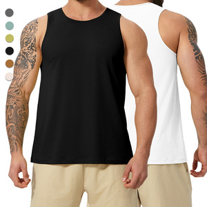 Camiseta sin mangas informal con cuello redondo para hombre, ropa de gimnasio de punto transpirable para Fitness, deportes, Color liso Apperel - Product Image 1