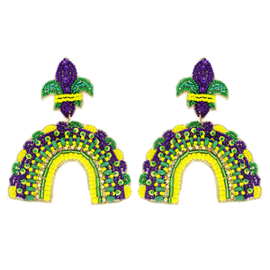 Pendientes de Fiesta para Mujer con Bordado de Cuentas de Diseño, Hechos con Cuentas de Vidrio 100% para un Look Glamuroso - Product Image 3