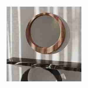 Miroirs fabriqués en Inde pour salon de beauté Décoration intérieure Cadre rond en bois Fabricant et exportateur d'Inde de qualité supérieure - Product Image 5