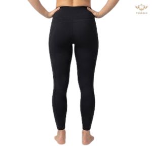 Pantalons de yoga taille haute sur mesure en gros pour femmes, leggings de sport avec poches latérales, tissu extensible 4 directions, collants de fitness, usine OEM - Product Image 5