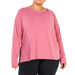 T-shirts de yoga grande taille à manches longues, coupe ample, respirants, extensibles, vêtements de sport pour femmes rondes - Product Image 6